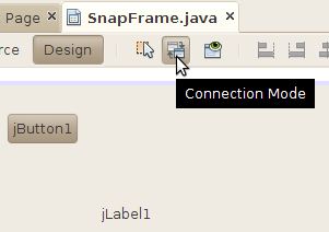 可视设计器工具栏中的连接模式按钮