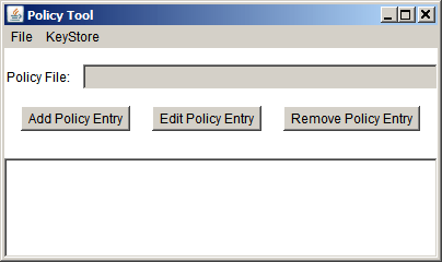 a blank Policy Tool window