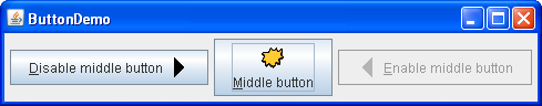 A snapshot of ButtonDemo