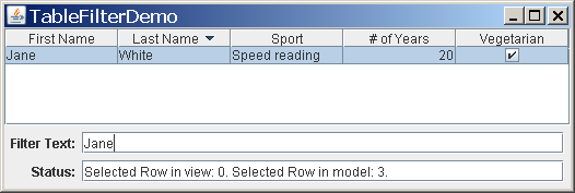 TableFilterDemo with filtering