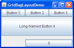 A picture of a GUI that uses GridBagLayout